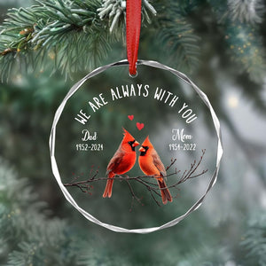 Memorial Gifts For Loss Of Parents Memorial Christmas Ornament With Cardinals We Are Always With You In Memory Of Dad Ornaments Cardinal