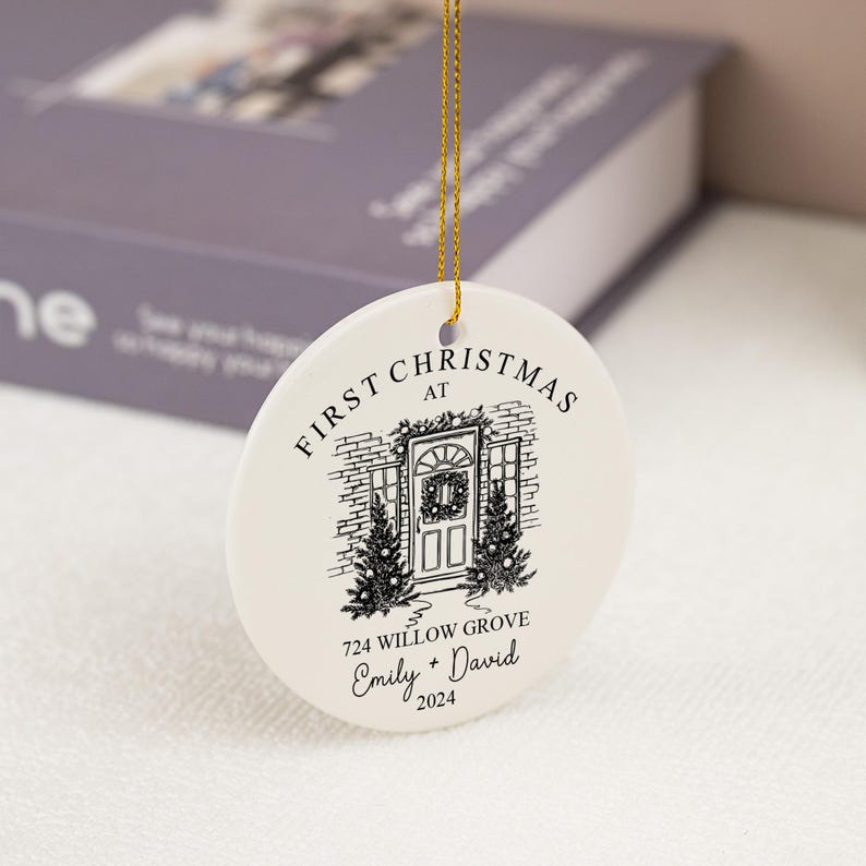 Our New Home Christmas Ornament,First Christmas Ornament,New Home Gifts,New House Gifts,Keepsake Gifts,House Address Ornament,Christmas Gift