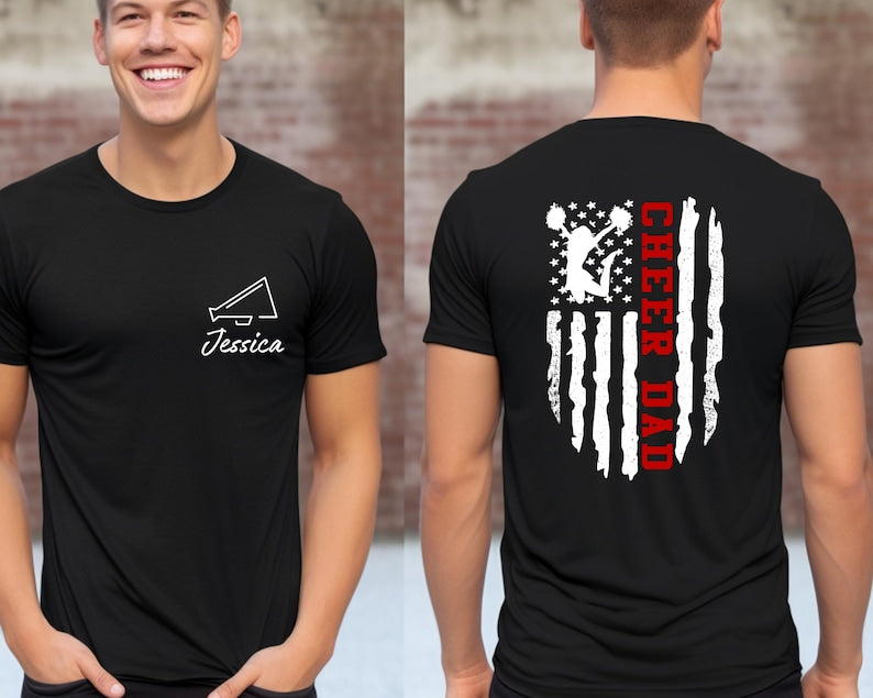 Cheer Dad Shirt ,Custom Cheer Dad T-Shirt ,Cheer Spirit Wear Shirt, Cheer Dad Gift, Cheer Gift for Dad, Cheer Shirt for Dad, Sports Dad Tee