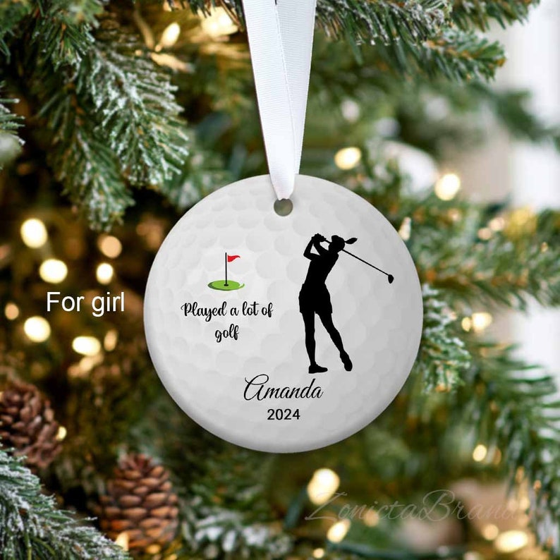 Personalized Golf Ornament, Ornament for Golfer, Golf Christmas 2024 Ornament, Funny Golf Gift Played A Lot Of Golf, Custom Golf Player