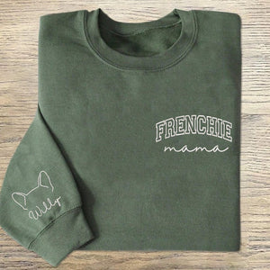 Embroidery Frenchie Mama Sweatshirt, Embroidered Frenchie Mom Sweatshirt, Dog Gifts, Personalized Dog Shirt, Dog Breeds, Christmas Gifts