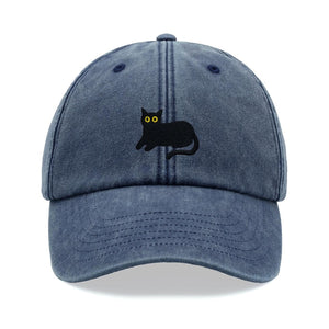 Black Cat Lying Down Baseball Cap Vintage Washed Cotton Unisex Dad Hat Adjustable Funny Faded Sports Sun Summer Holiday Funny Cat Lady Man il_794xN.6218301032_q4zj.jpg