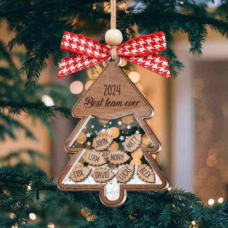 Best Team Ever 2024 Christmas Ornament, Best Team Ever Gifts for Coworker, Personalized Coworker Ornament, Team Members Colleagues Gifts