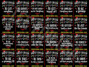 168 Quotes Most Likely to Christmas Shirts,Matching Family Christmas Shirts,Funny Christmas 2024 Party Tee,Matching Pajamas,Long Sleeve,Xmas