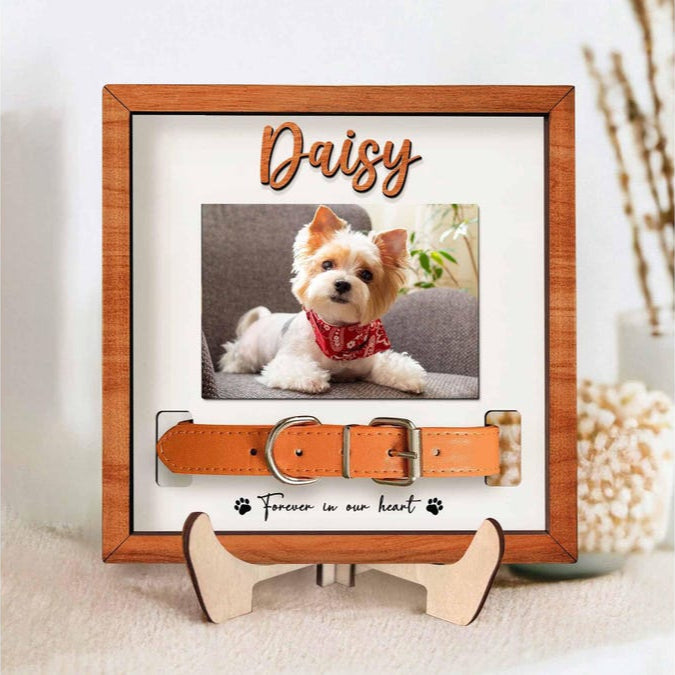 Custom Memorial Pet Collar Sign, Dog Memorial Wood Frame With Collar Holder, Dog Memorial Gifts, Pet Loss Sympathy Gift, Cat Loss Gift