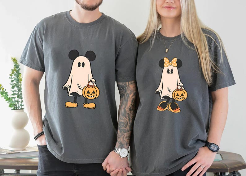 Retro Mickey Minnie Halloween Couple Shirts, Mickey Ghost Shirt, Minnie Ghost Shirt, Spooky Season Shirt, Disney Halloween il_794xN.6222920340_b964.jpg