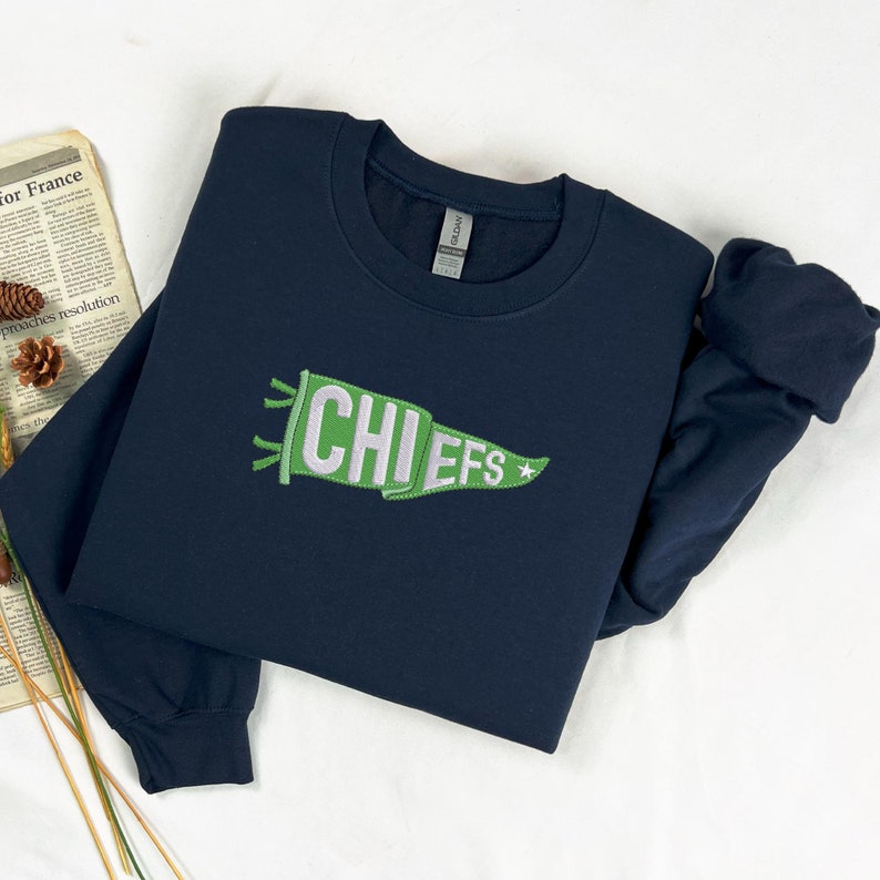 Custom Embroidered Pennant Shirt, Custom High School College Football Sweatshirt with College Name, Game Day Shirt, Football Team Shirt Gift