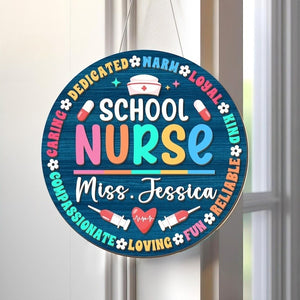 Personalized School Nurse 3D Laser Cut Door Sign, School Nurse Grad Door Hanger, Gift for New Nurse, Back To School, Health Room Decor