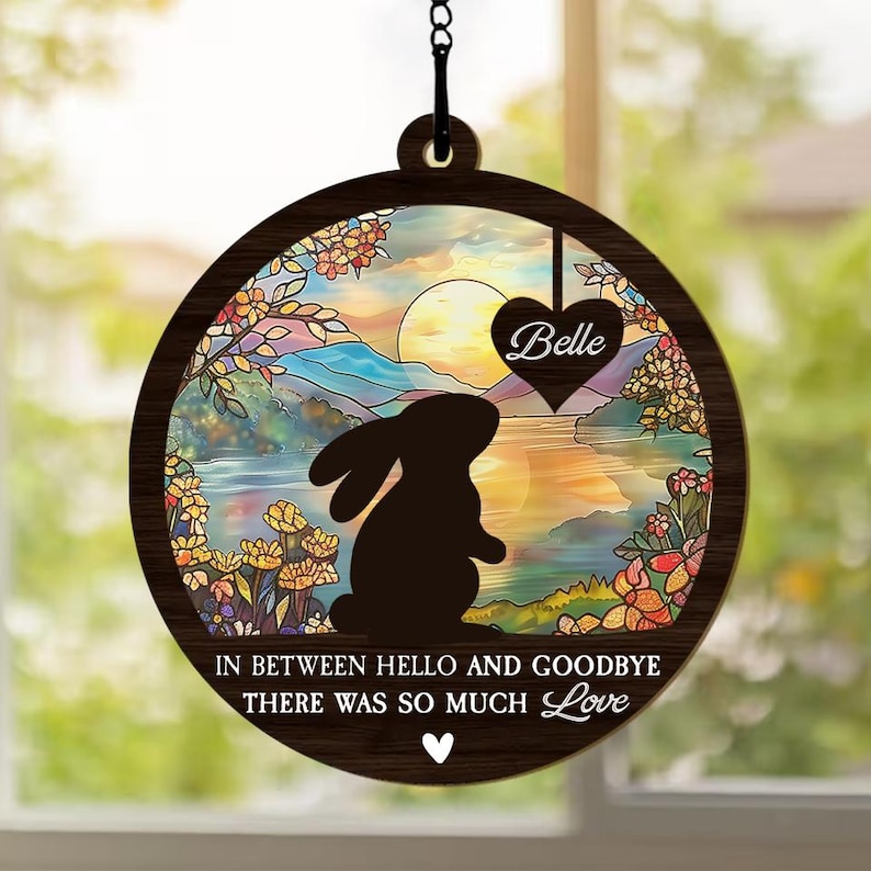 Rabbit Memorial Gift, Rainbow Bridge, Pet Sympathy Gift, Pet Loss Gift, Bunny Loss, Pet Memorial Gift, Rabbit Lover Gift, Bunny Decoration