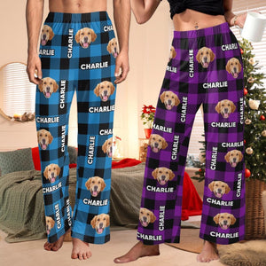 Personalized Photo & Name Pajamas,Custom Pajama Pants Men Women,Custom Dog Photo Pajamas, Family Couple Pajamas,Pet Portrait Pajamas Socks