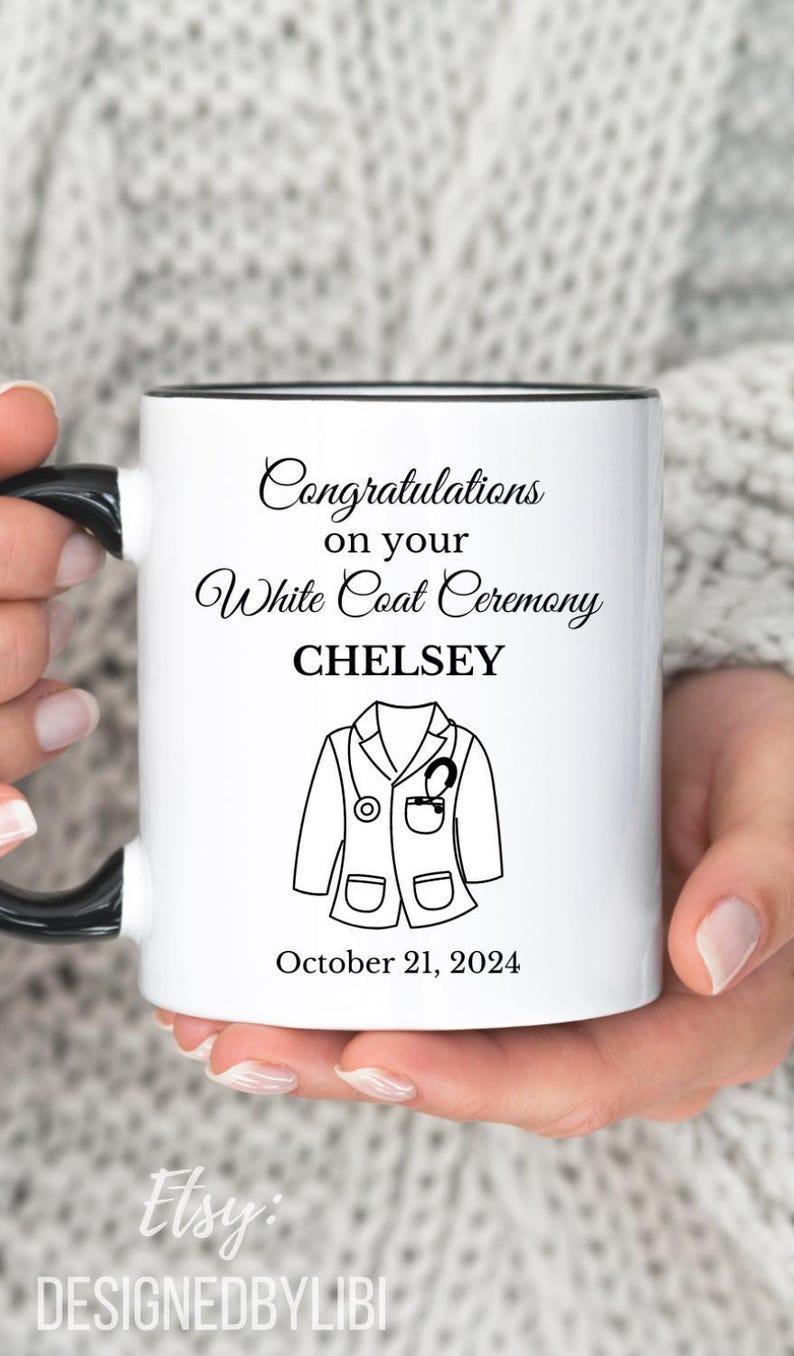 White Coat Ceremony Gift Personalized White Coat Mug Medical Student Pharmacist Custom Name Medical School Acceptance Gift Future Doctor Mug