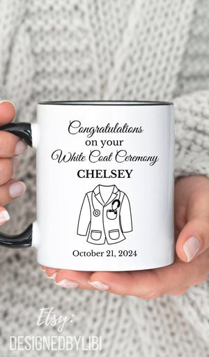 White Coat Ceremony Gift Personalized White Coat Mug Medical Student Pharmacist Custom Name Medical School Acceptance Gift Future Doctor Mug