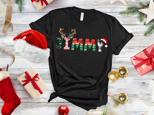 Family Christmas Name Shirt, Doodle Alphabet Family Christmas Shirt, Personalized Christmas Family T-Shirt, Custom Christmas Shirt With Name