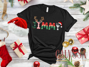 Family Christmas Name Shirt, Doodle Alphabet Family Christmas Shirt, Personalized Christmas Family T-Shirt, Custom Christmas Shirt With Name