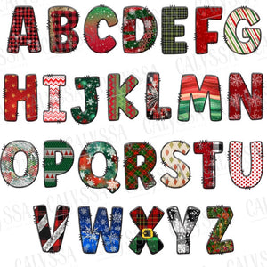 Family Christmas Name Shirt, Doodle Alphabet Family Christmas Shirt, Personalized Christmas Family T-Shirt, Custom Christmas Shirt With Name