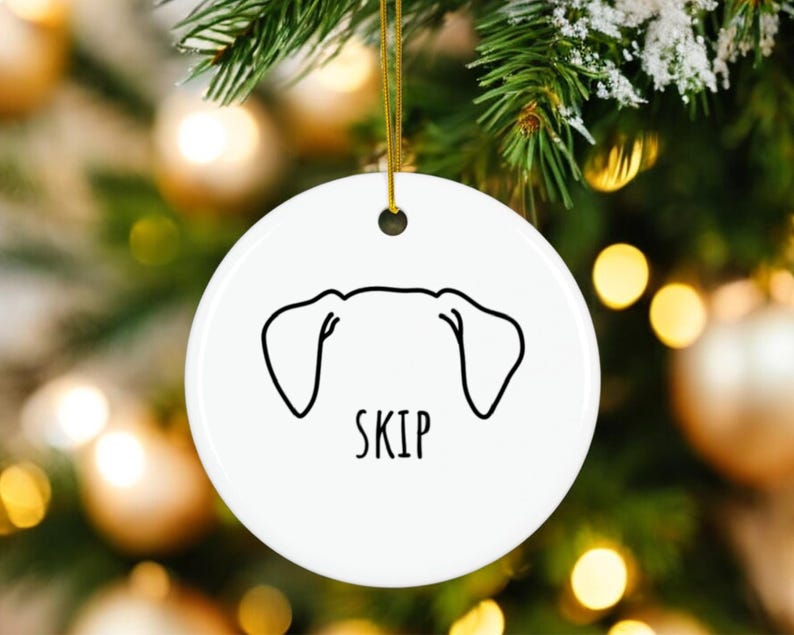 Personalized Dog Ear Ornament, Custom Dog Ear Ornament, Pet Memorial Dog Memorial Custom Ornament, Custom Pet Ornament, Pet Christmas Gift