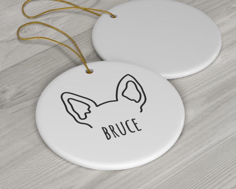 Personalized Dog Ear Ornament, Custom Dog Ear Ornament, Pet Memorial Dog Memorial Custom Ornament, Custom Pet Ornament, Pet Christmas Gift