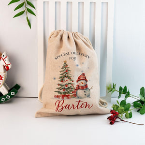 Personalized Santa Claus Bag, Custom Christmas Tree Gift Bags with Name, Bag for Presents, Christmas Eve Sack Filler for Kids,Christmas Gift