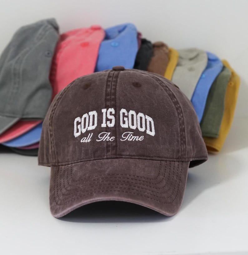 Embroidered Christian Baseball Cap: God Is Good Religious Hat