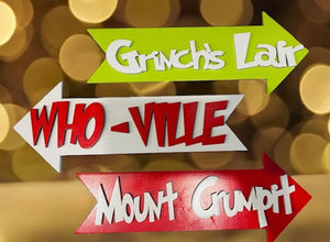 Who-ville Mount Crumpit Grinch Lair wood sign stocking sign, laser cut, Christmas decor, Christmas grinch