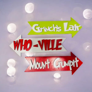 Who-ville Mount Crumpit Grinch Lair wood sign stocking sign, laser cut, Christmas decor, Christmas grinch