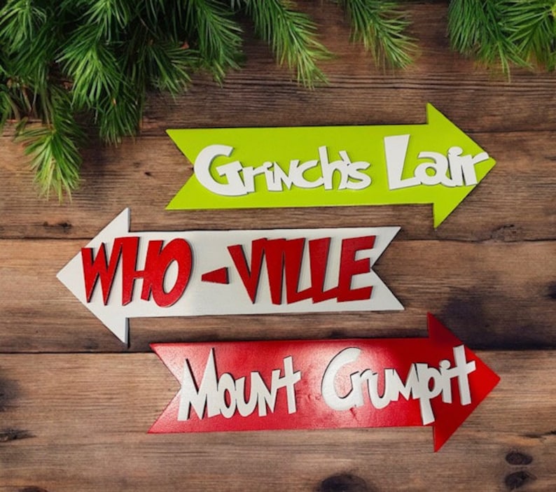 Who-ville Mount Crumpit Grinch Lair wood sign stocking sign, laser cut, Christmas decor, Christmas grinch