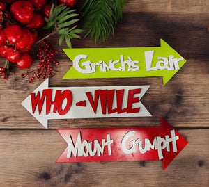 Who-ville Mount Crumpit Grinch Lair wood sign stocking sign, laser cut, Christmas decor, Christmas grinch