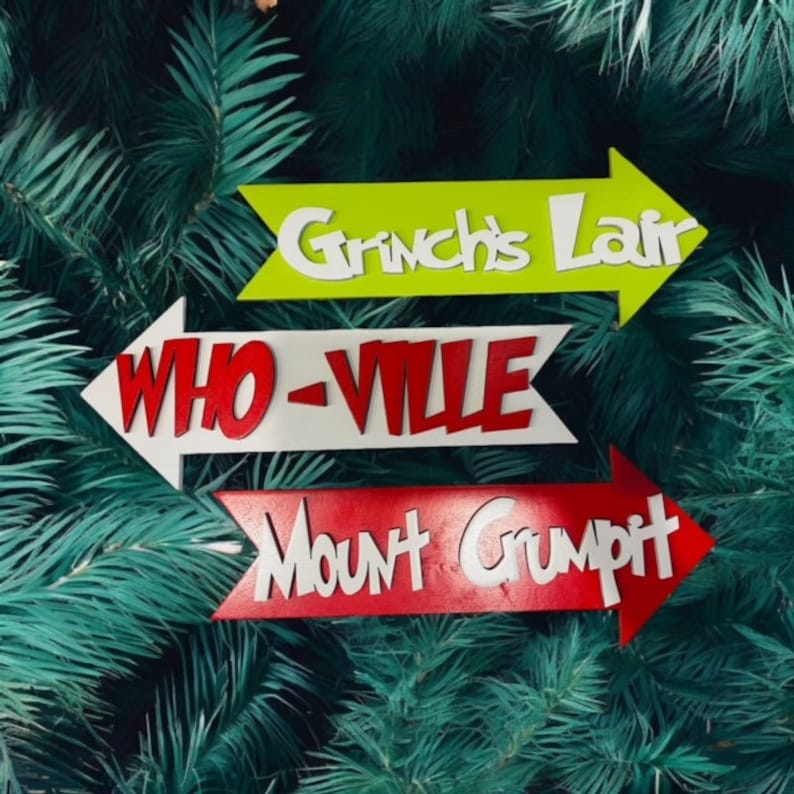 Who-ville Mount Crumpit Grinch Lair wood sign stocking sign, laser cut, Christmas decor, Christmas grinch
