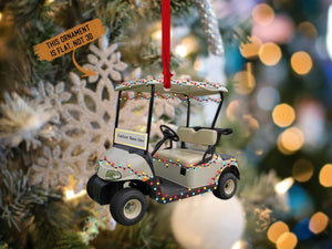 Personalized Golf Cart Christmas Ornaments, Golf Cart Flat 2D Ornament, Golf Ornaments for Christmas Tree Car Hanging, Gift for Golf Lovers