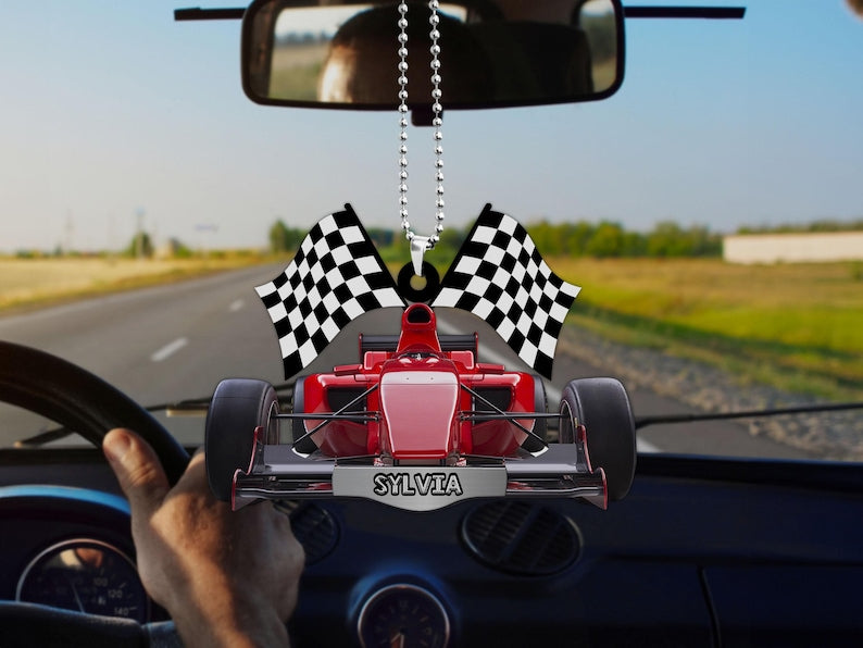 Personalized Racing Car F1 Christmas Ornaments, Formular Car Ornament, Flat 2D Ornament, F1 Car Tree Hanging, Car Hanger, Gift for Car Lover
