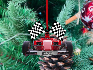 Personalized Racing Car F1 Christmas Ornaments, Formular Car Ornament, Flat 2D Ornament, F1 Car Tree Hanging, Car Hanger, Gift for Car Lover