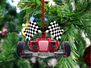 Personalized Racing Car F1 Christmas Ornaments, Formular Car Ornament, Flat 2D Ornament, F1 Car Tree Hanging, Car Hanger, Gift for Car Lover