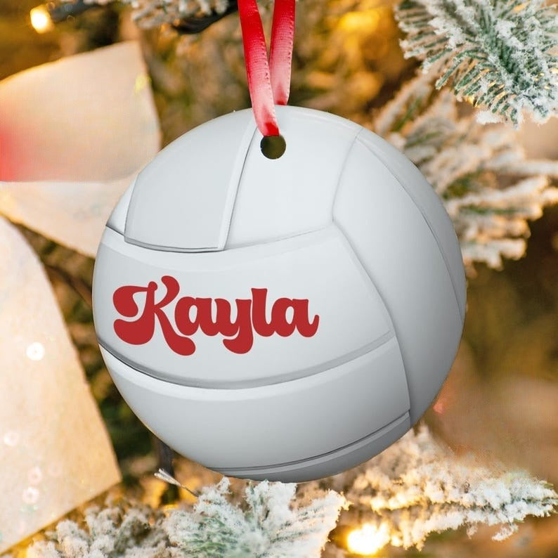 Personalized Volleyball Ornament, Custom Sports Ornament, Christmas Present For Volleyball Player, Christmas 2024 Volleyball Ornament Team