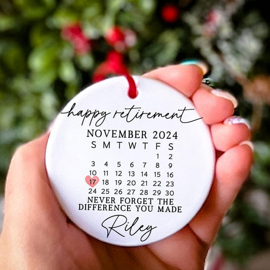 Retirement Gifts for Men and Women 2025 Christmas Ornament Never Forget the Difference You Made Appreciation Gift for Coworker Keepsake