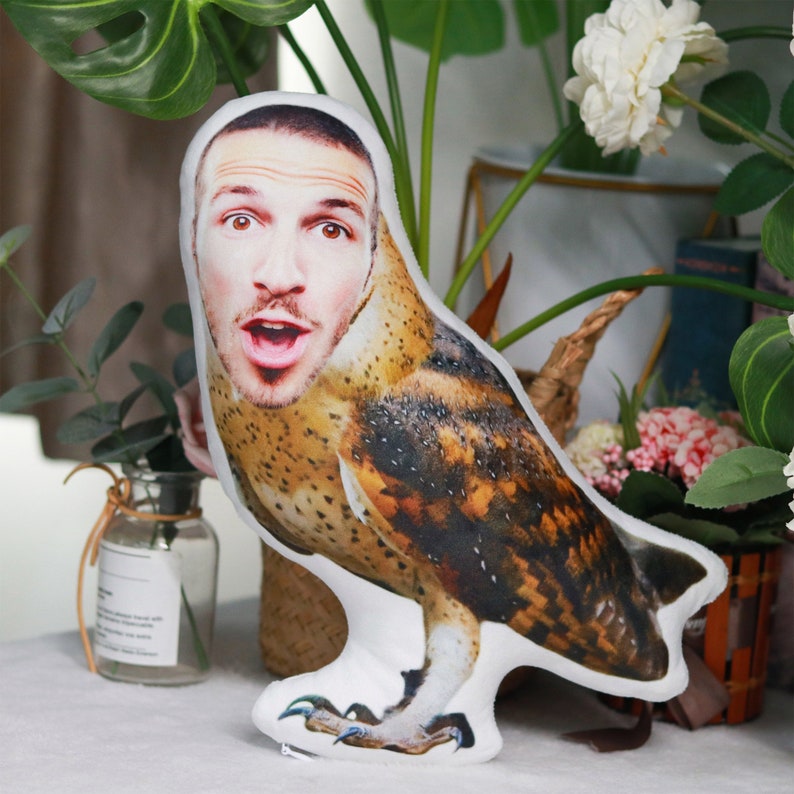 Personalized Human Face Animal Pillow,Custom Photo Cushion, Spoof Gifts, Party Gifts, Birthday Gift for Men, Customized Christmas Gifts