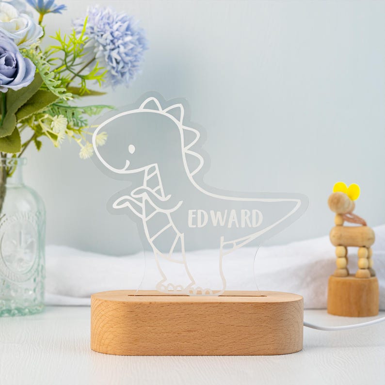 Dinosaur Custom Name Light,Personalized Night Light,Dinosaur Room Decor,Kids Birthday Gift,Baby Shower Gifts,Toddler Gifts,Personalized Gift