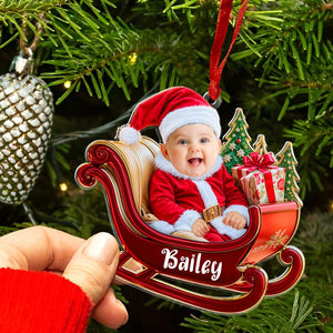 Personalized Baby Photo Ornaments,2D Flatten Ornament, Baby Face Ornament, Baby's First Christmas Ornament, Baby Ornament 2024, First Xmas