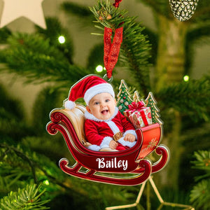 Personalized Baby Photo Ornaments,2D Flatten Ornament, Baby Face Ornament, Baby's First Christmas Ornament, Baby Ornament 2024, First Xmas