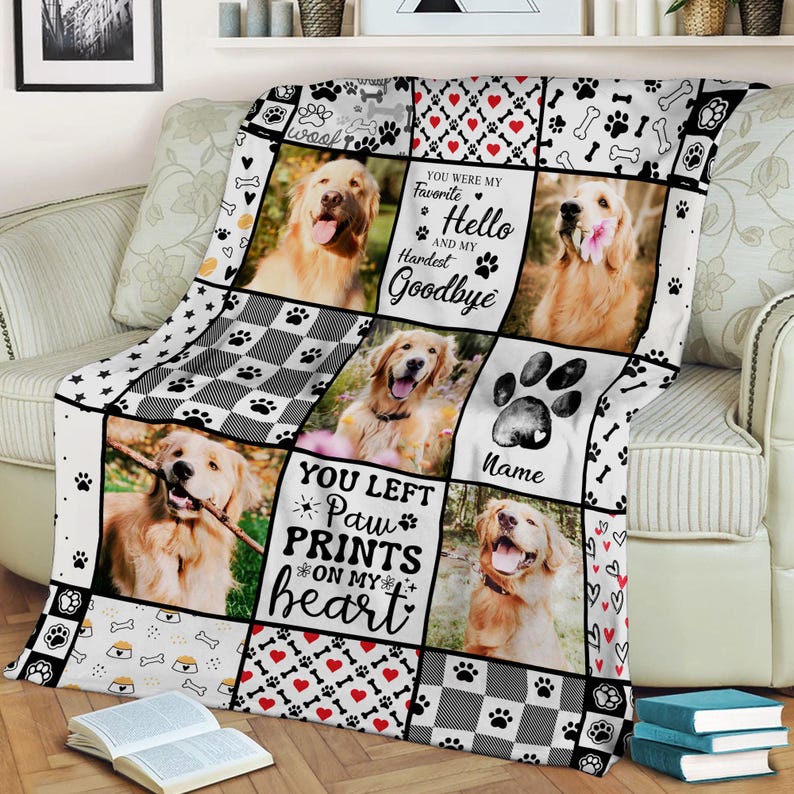 Custom Pet Blanket Using Pet Photo Dog Memorial Gifts Pet Memorial Blanket Dog Remembrance Gift Dog Dad Gift Dog Mom Gift Custom Dog Gift