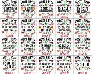 118 Quotes Most Likely to Christmas Shirt, Family Matching Christmas T-Shirts, Christmas Shirt, Funny Christmas Shirt, Family Pajamas