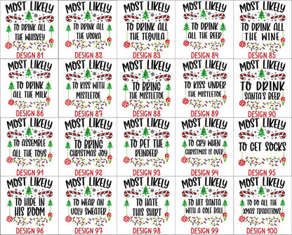118 Quotes Most Likely to Christmas Shirt, Family Matching Christmas T-Shirts, Christmas Shirt, Funny Christmas Shirt, Family Pajamas