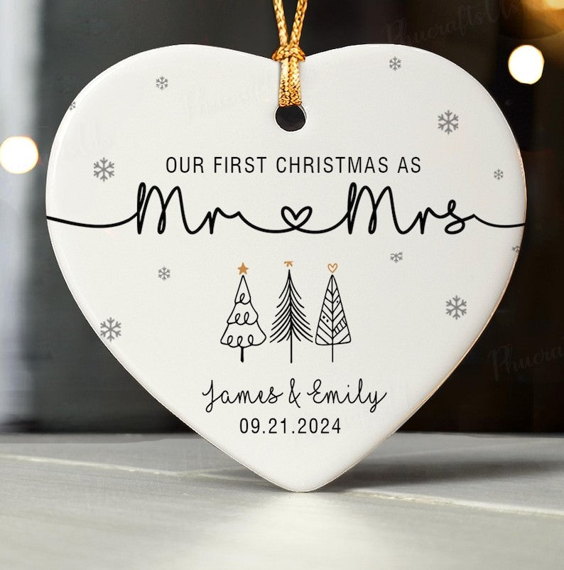 Our First Christmas As Mr & Mrs Ornament, First Married Christmas Ornament 2024, Married Ornament, Wedding Ornament, Mr And Mrs Gifts