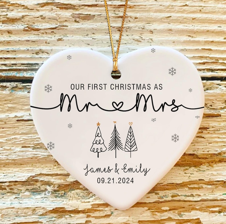 Our First Christmas As Mr & Mrs Ornament, First Married Christmas Ornament 2024, Married Ornament, Wedding Ornament, Mr And Mrs Gifts