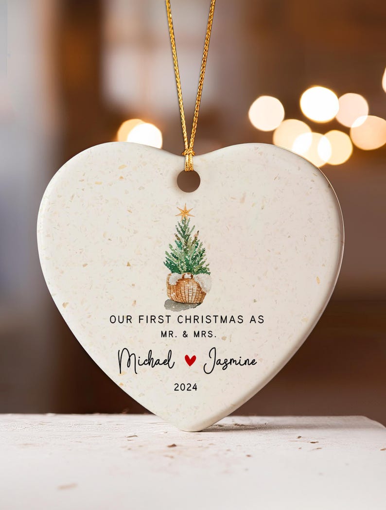 First Christmas Married Ornament, Our First Christmas As Mr and Mrs Ornament, Wedding Gift Ornament, Custom Wedding Ornament For Couple