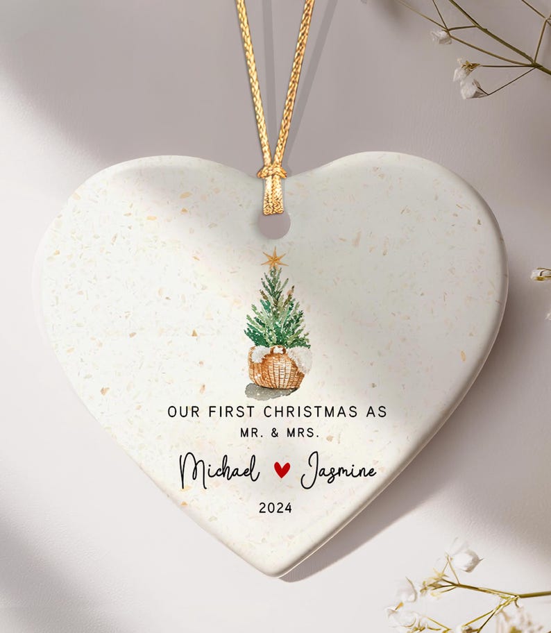First Christmas Married Ornament, Our First Christmas As Mr and Mrs Ornament, Wedding Gift Ornament, Custom Wedding Ornament For Couple
