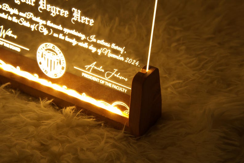 Custom University College Degree Diploma Customisable Professor Gift, Diploma Plaque, Printable Certificate With Seal, Diploma Ofis Decor