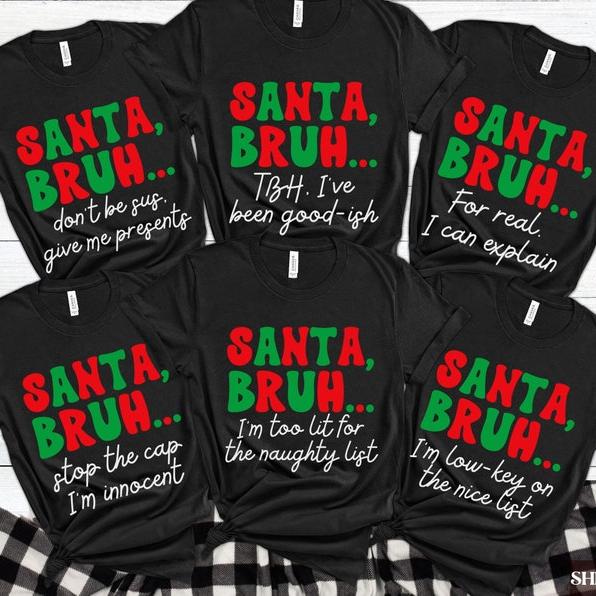 Family Christmas Shirts, Funny Christmas Family Shirts, Christmas Teacher Shirts, Matching Christmas Shirts, Teen Slang Christmas Bruh Shirt