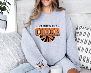 Custom Cheer Sweatshirt, Cheer Sweater, Cheer Squad Sweaters, Cheer Coach Sweater,Orange Cheer ,Megaphone Hoodie,Cheer Mom with Name Sweater