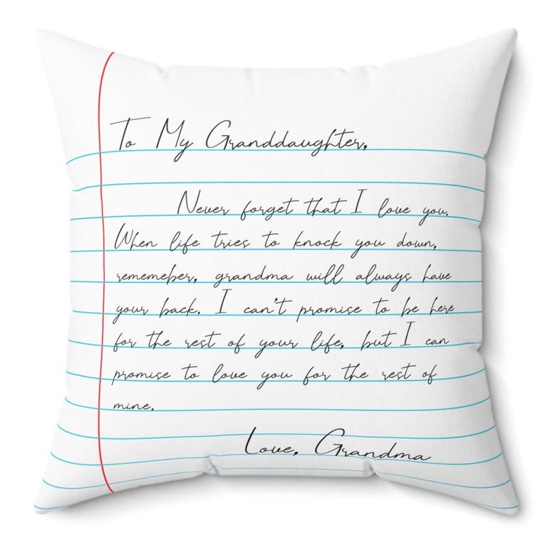 To My Granddaughter Inspirational Pillow - A Heartfelt Message from Grandma, Perfect Gift for Birthdays, Holidays, or Just Because