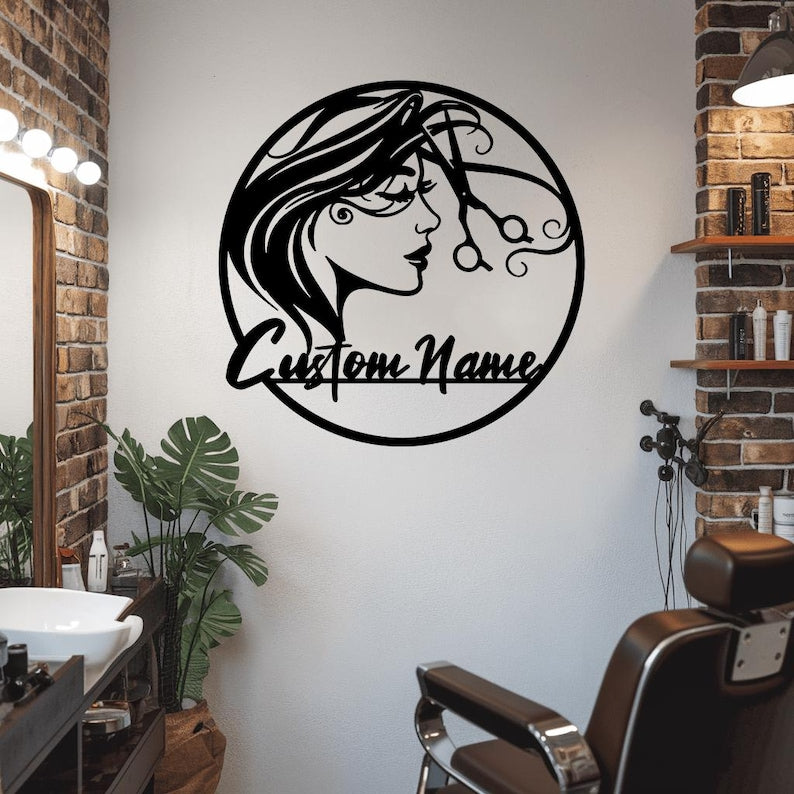 Custom Hair Stylist Metal Sign: Salon Decor, Hairdresser Gift